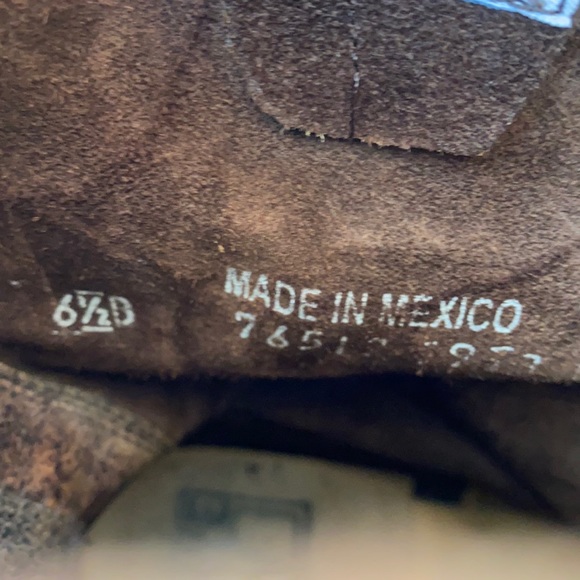 Frye Veronica Distressed Ankle Cowboy Western Boots Buckle Brown Women's 6.5D - Picture 14 of 14